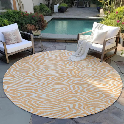 Evalora Orange Washable Indoor-Outdoor Rug-Outdoor Rugs-LOOMLAN Rugs-LOOMLAN