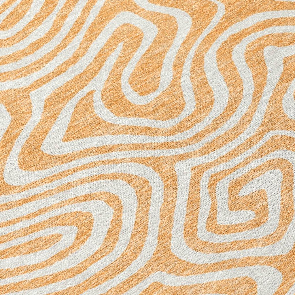 Evalora Orange Washable Indoor-Outdoor Rug-Outdoor Rugs-LOOMLAN Rugs-LOOMLAN