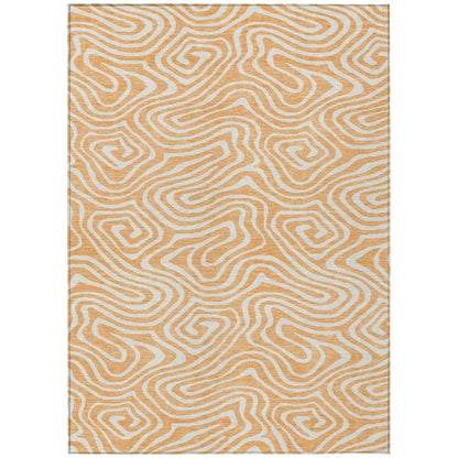 Evalora Orange Washable Indoor-Outdoor Rug-Outdoor Rugs-LOOMLAN Rugs-2'6" x 3'10"-LOOMLAN