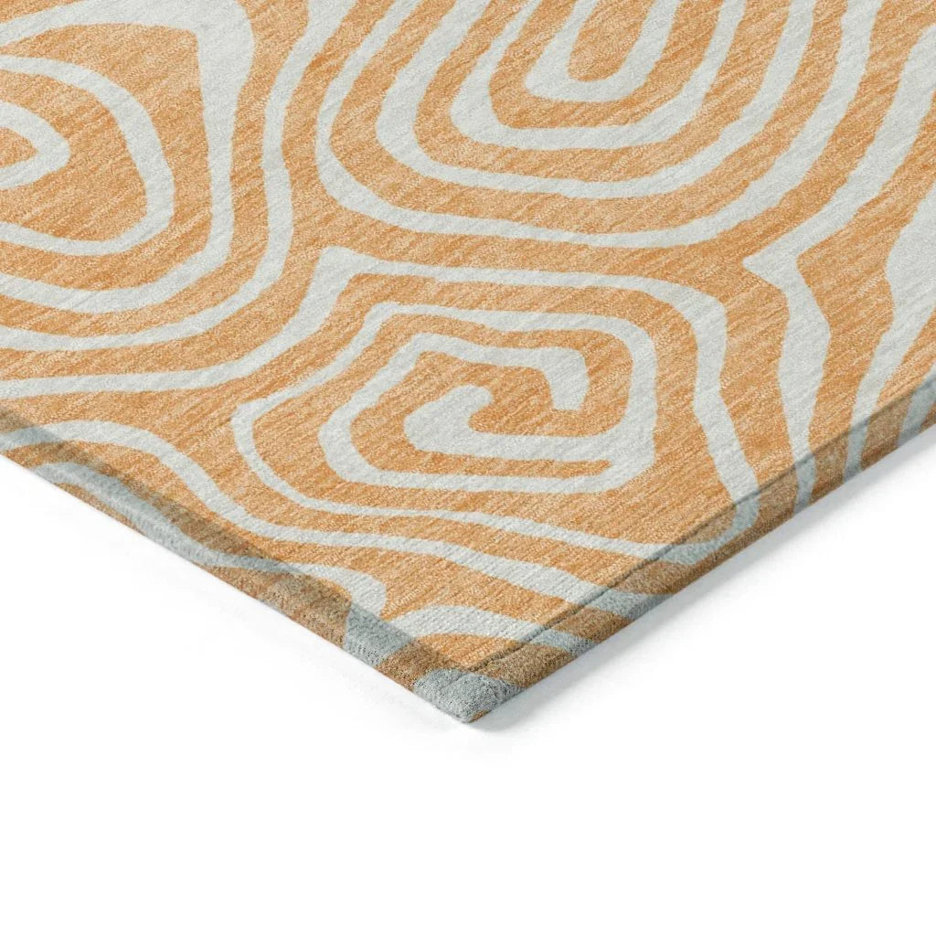 Evalora Orange Washable Indoor-Outdoor Rug-Outdoor Rugs-LOOMLAN Rugs-LOOMLAN