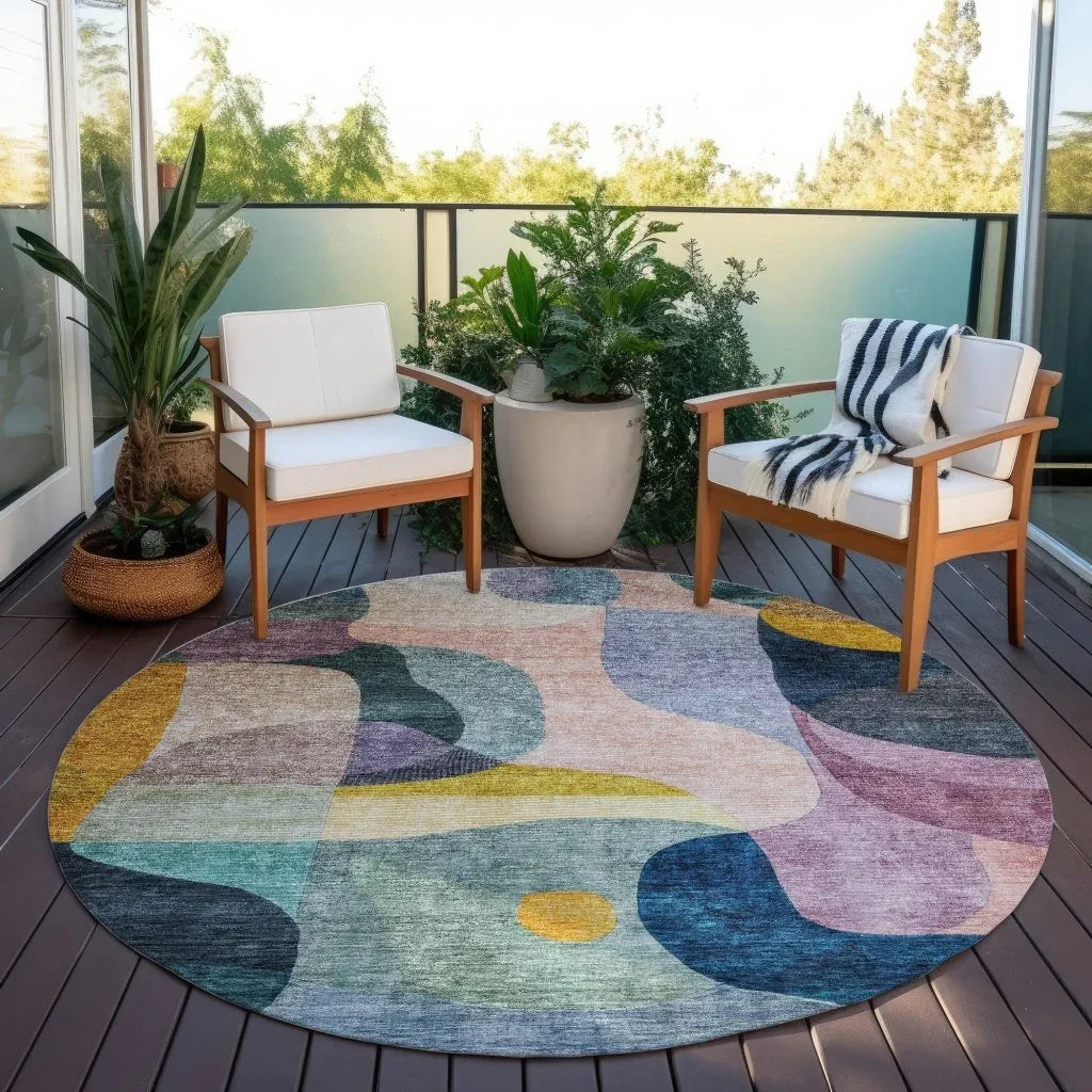 Evan Green Washable Indoor-Outdoor Rug-Outdoor Rugs-LOOMLAN Rugs-LOOMLAN