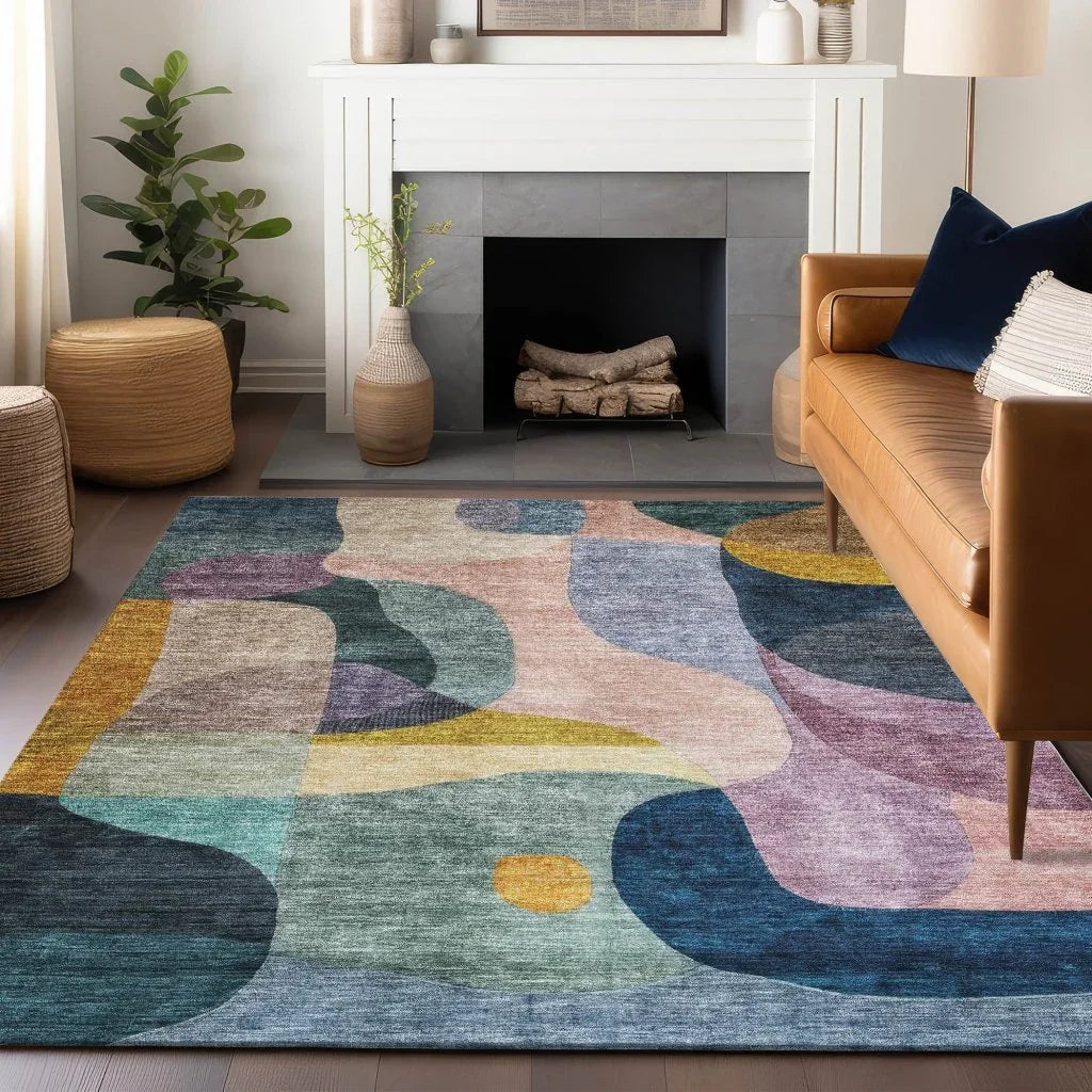 Evan Green Washable Indoor-Outdoor Rug-Outdoor Rugs-LOOMLAN Rugs-LOOMLAN