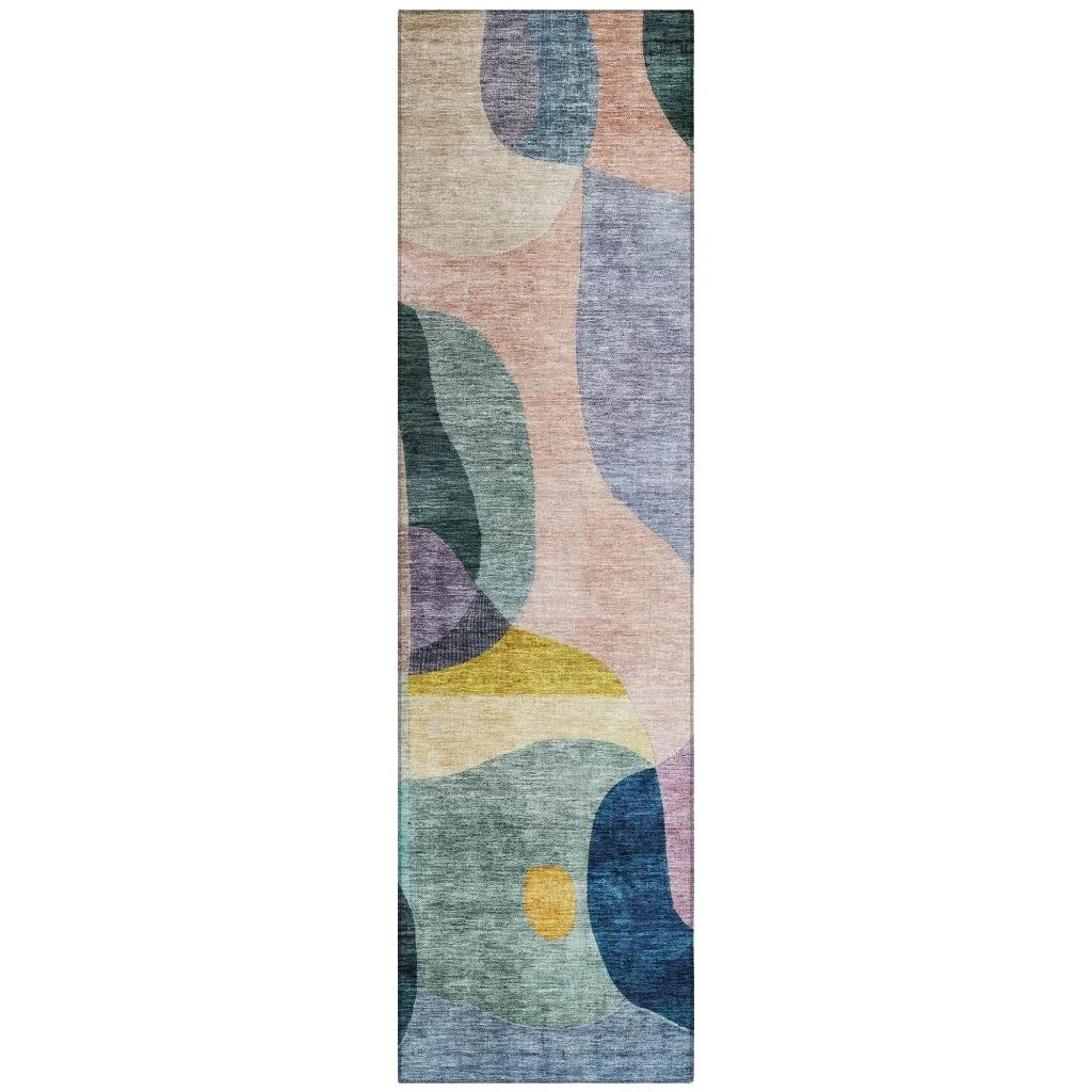 Evan Green Washable Indoor-Outdoor Rug-Outdoor Rugs-LOOMLAN Rugs-2'3" x 7'6"-LOOMLAN