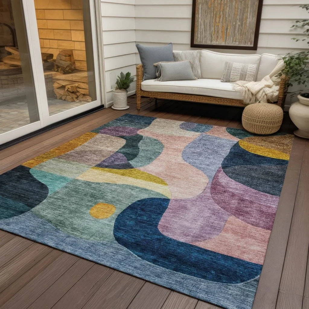 Evan Green Washable Indoor-Outdoor Rug-Outdoor Rugs-LOOMLAN Rugs-LOOMLAN