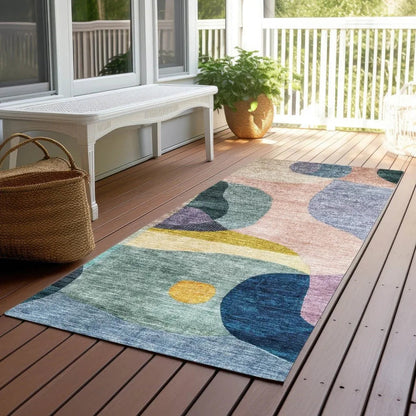 Evan Green Washable Indoor-Outdoor Rug-Outdoor Rugs-LOOMLAN Rugs-LOOMLAN