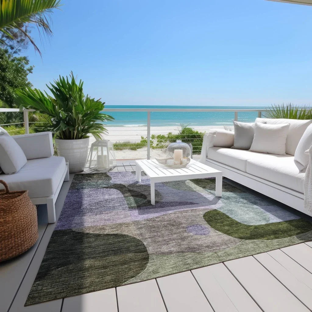 Evan Olive Washable Indoor-Outdoor Rug-Outdoor Rugs-LOOMLAN Rugs-LOOMLAN