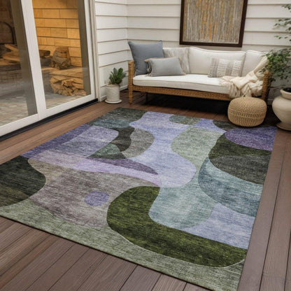 Evan Olive Washable Indoor-Outdoor Rug-Outdoor Rugs-LOOMLAN Rugs-LOOMLAN