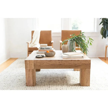 Evander Rusti Reclaimed Wood Coffee Table Square - LOOMLAN - Moe's Home - Coffee Tables