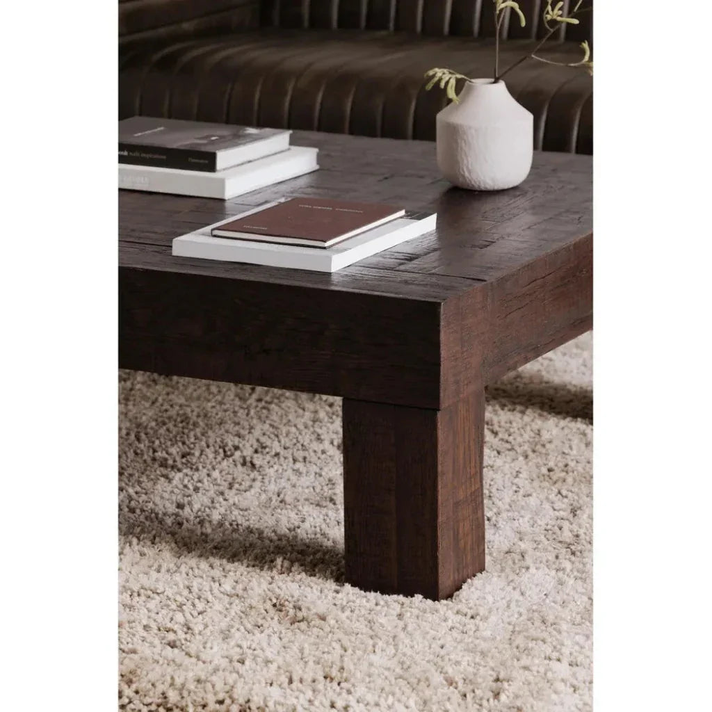 Evander Wood Brown Square Coffee Table - LOOMLAN - Moe's Home - Coffee Tables