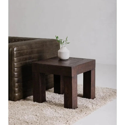 Evander Wood Brown Square Side Table - LOOMLAN - Moe's Home - Side Tables