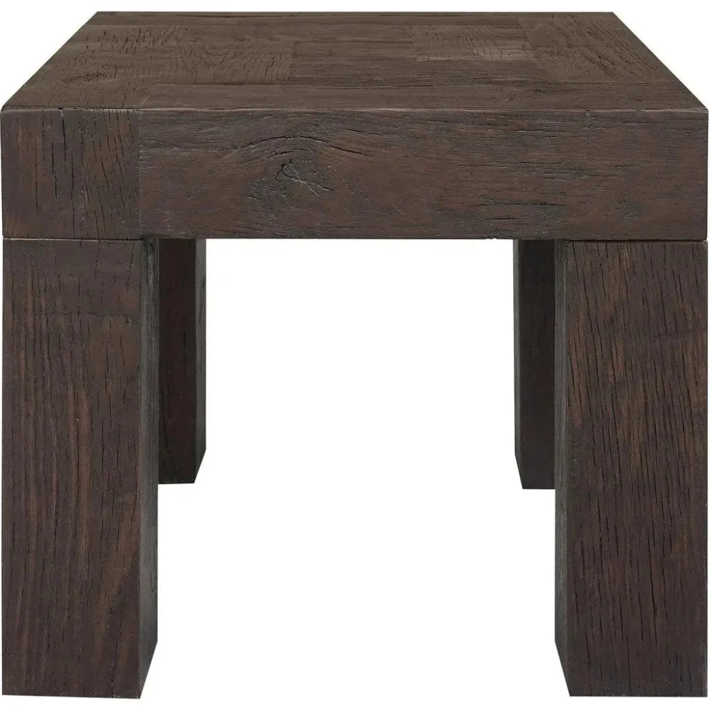 Evander Wood Brown Square Side Table - LOOMLAN - Moe's Home - Side Tables