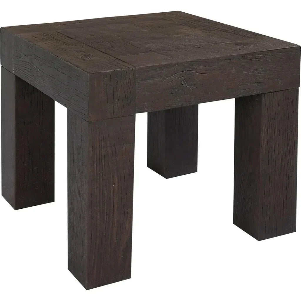 Evander Wood Brown Square Side Table - LOOMLAN - Moe's Home - Side Tables