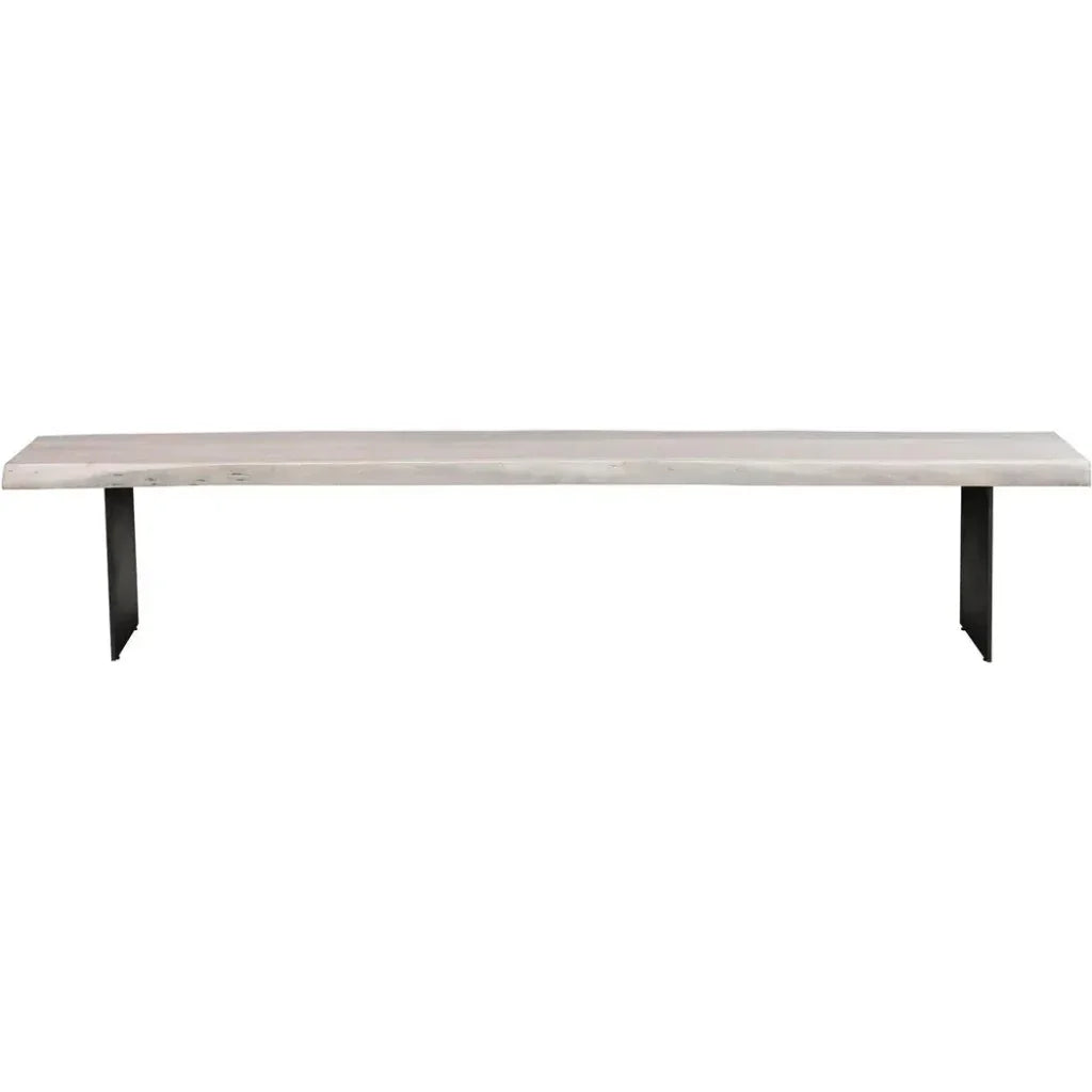 Evans SolidWood & Iron Off - White Dining Bench - LOOMLAN - Moe's Home - Dining Benches