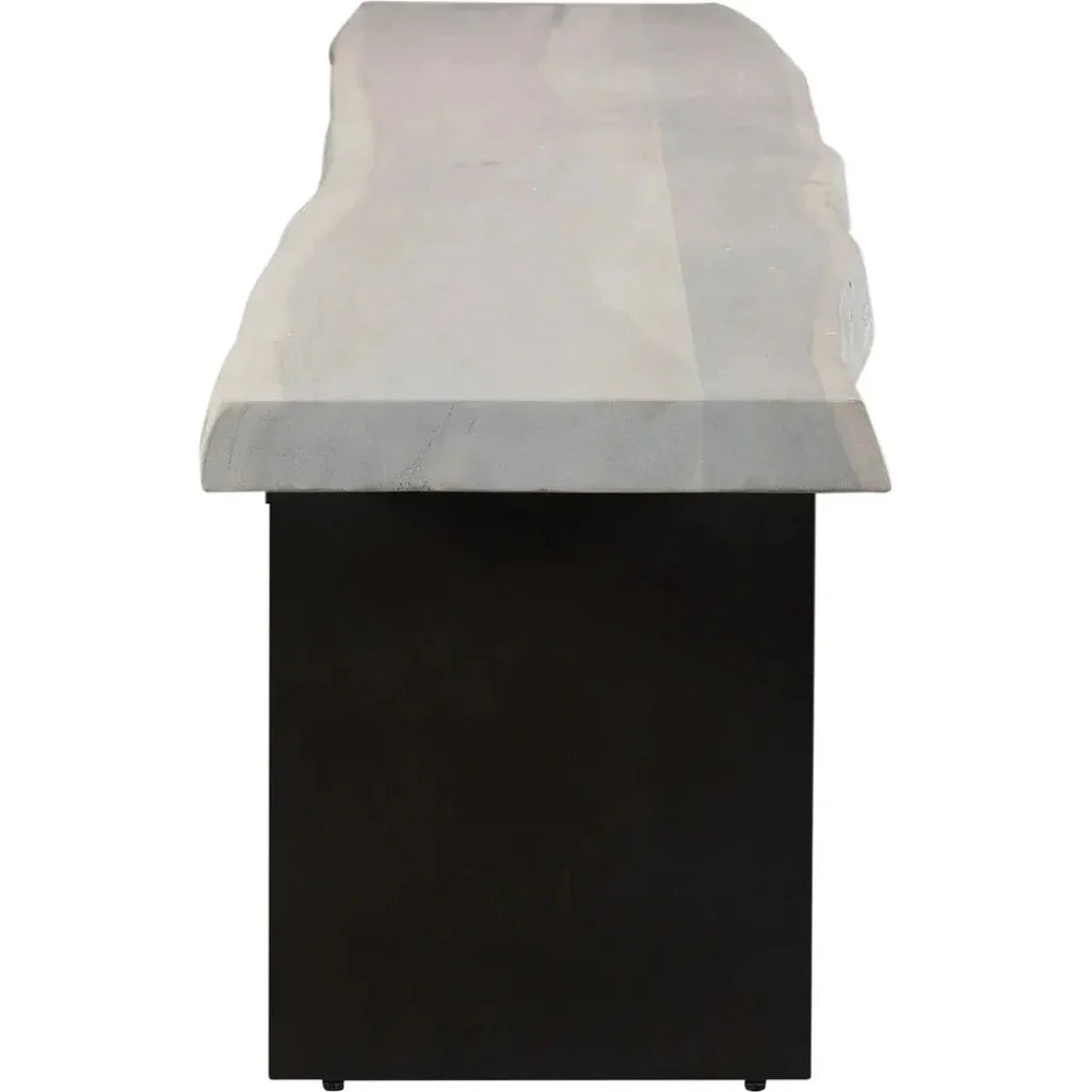 Evans SolidWood & Iron Off - White Dining Bench - LOOMLAN - Moe's Home - Dining Benches