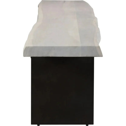 Evans SolidWood & Iron Off - White Dining Bench - LOOMLAN - Moe's Home - Dining Benches