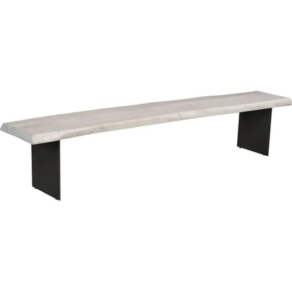 Evans SolidWood & Iron Off - White Dining Bench - LOOMLAN - Moe's Home - Dining Benches