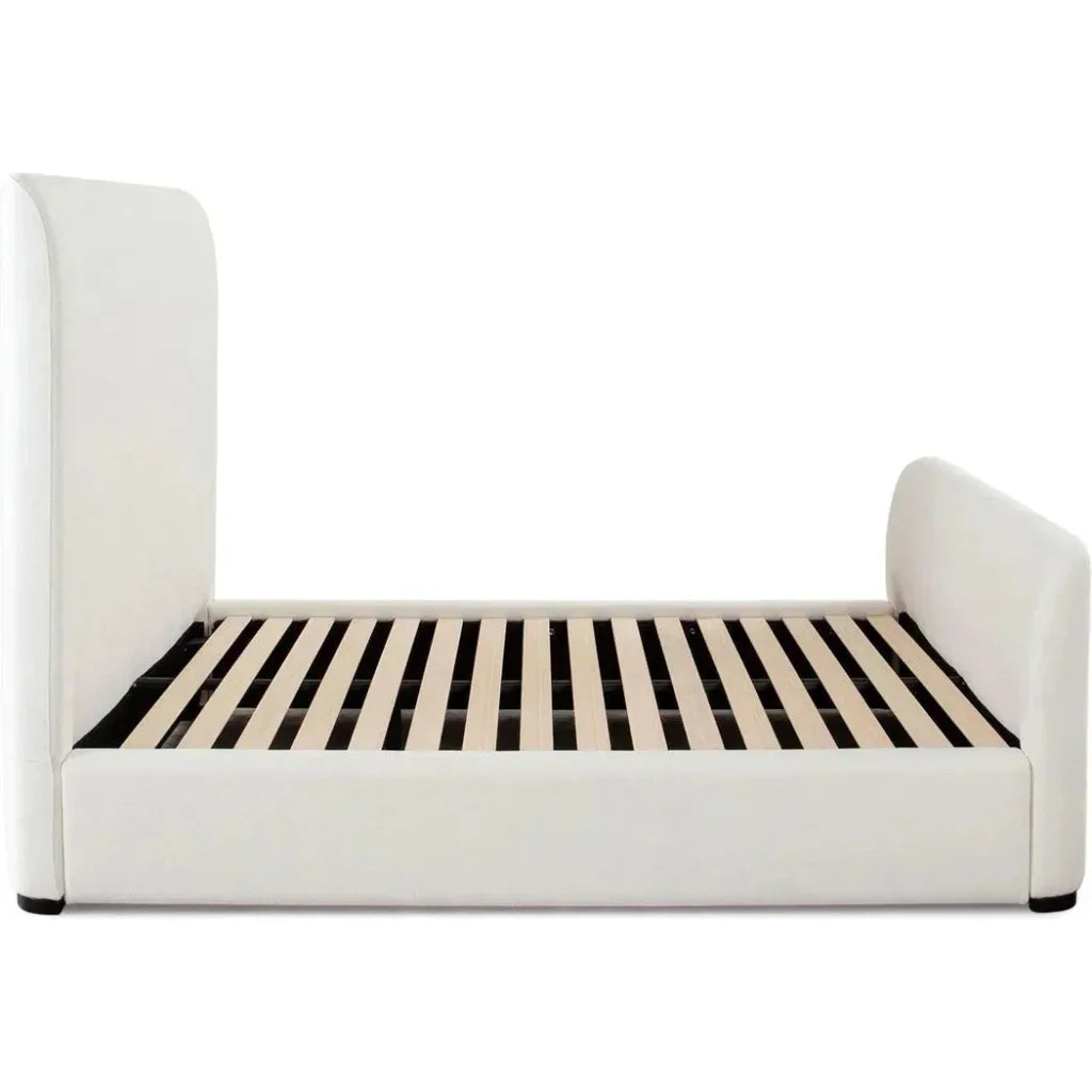 Eve Elite Fabric Ivory Bed Frame - LOOMLAN - Diamond Sofa - Beds