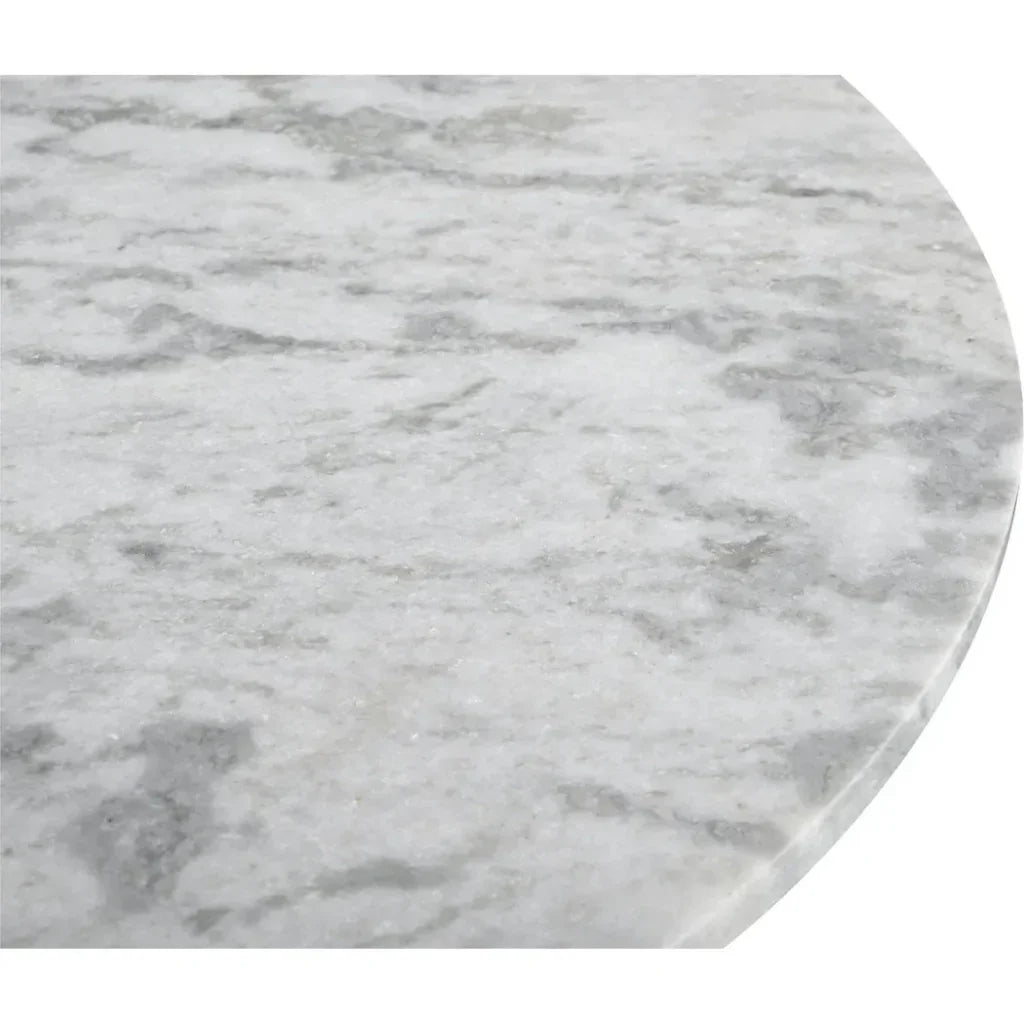 Evelyn Grey Marble & Wood Round Coffee Table - LOOMLAN - Moe's Home - Coffee Tables