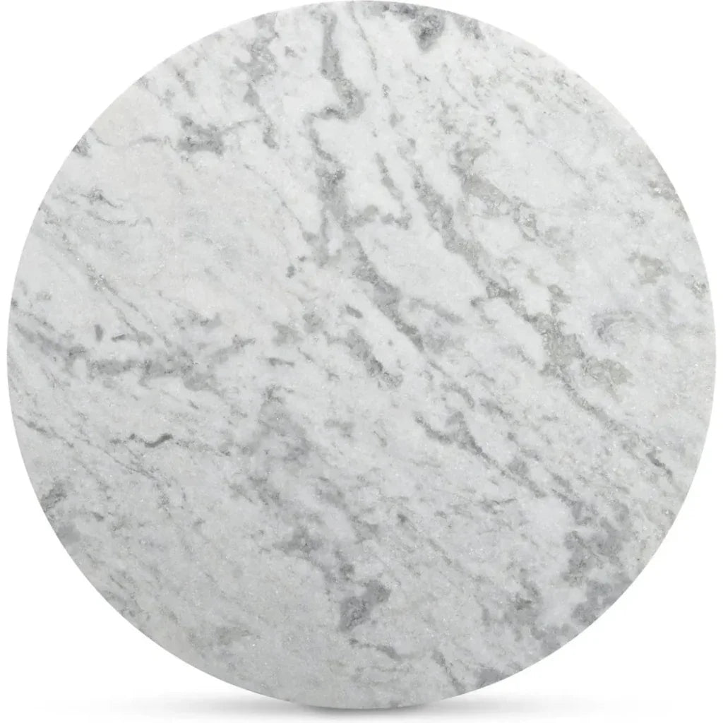 Evelyn Grey Marble & Wood Round Coffee Table - LOOMLAN - Moe's Home - Coffee Tables