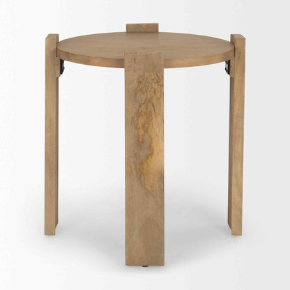 Evelyn Light Brown Wood Side Table