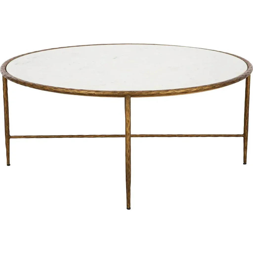 Evelyn Marble Topped Round Coffee Table - LOOMLAN - Furniture Classics - Coffee Tables