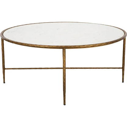 Evelyn Marble Topped Round Coffee Table - LOOMLAN - Furniture Classics - Coffee Tables