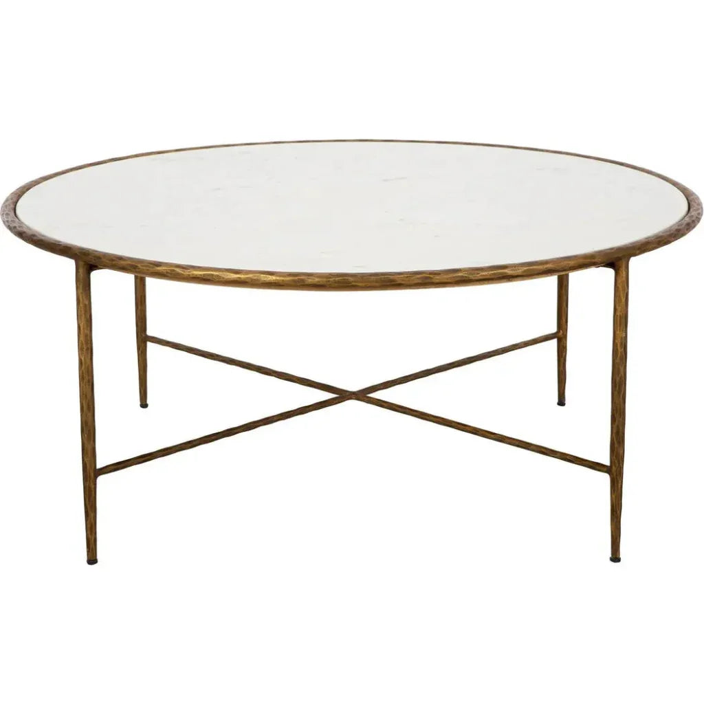 Evelyn Marble Topped Round Coffee Table - LOOMLAN - Furniture Classics - Coffee Tables