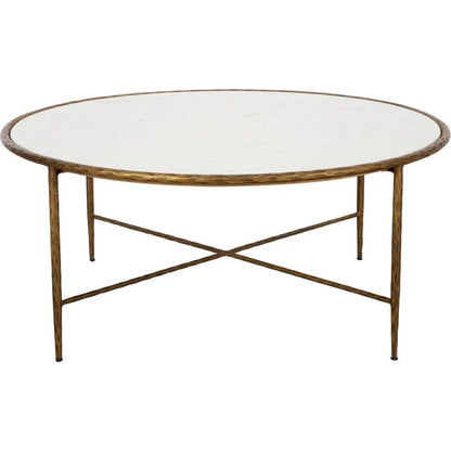 Evelyn Marble Topped Round Coffee Table - LOOMLAN - Furniture Classics - Coffee Tables