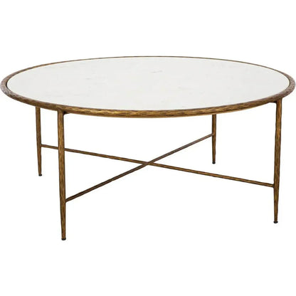 Evelyn Marble Topped Round Coffee Table - LOOMLAN - Furniture Classics - Coffee Tables