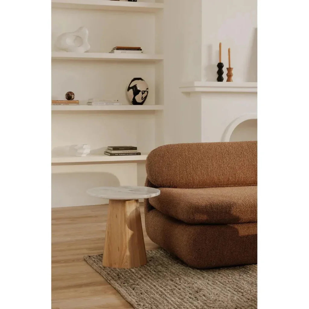 Evelyn Wood Grey Round Accent Table - LOOMLAN - Moe's Home - Side Tables