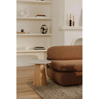 Evelyn Wood Grey Round Accent Table - LOOMLAN - Moe's Home - Side Tables