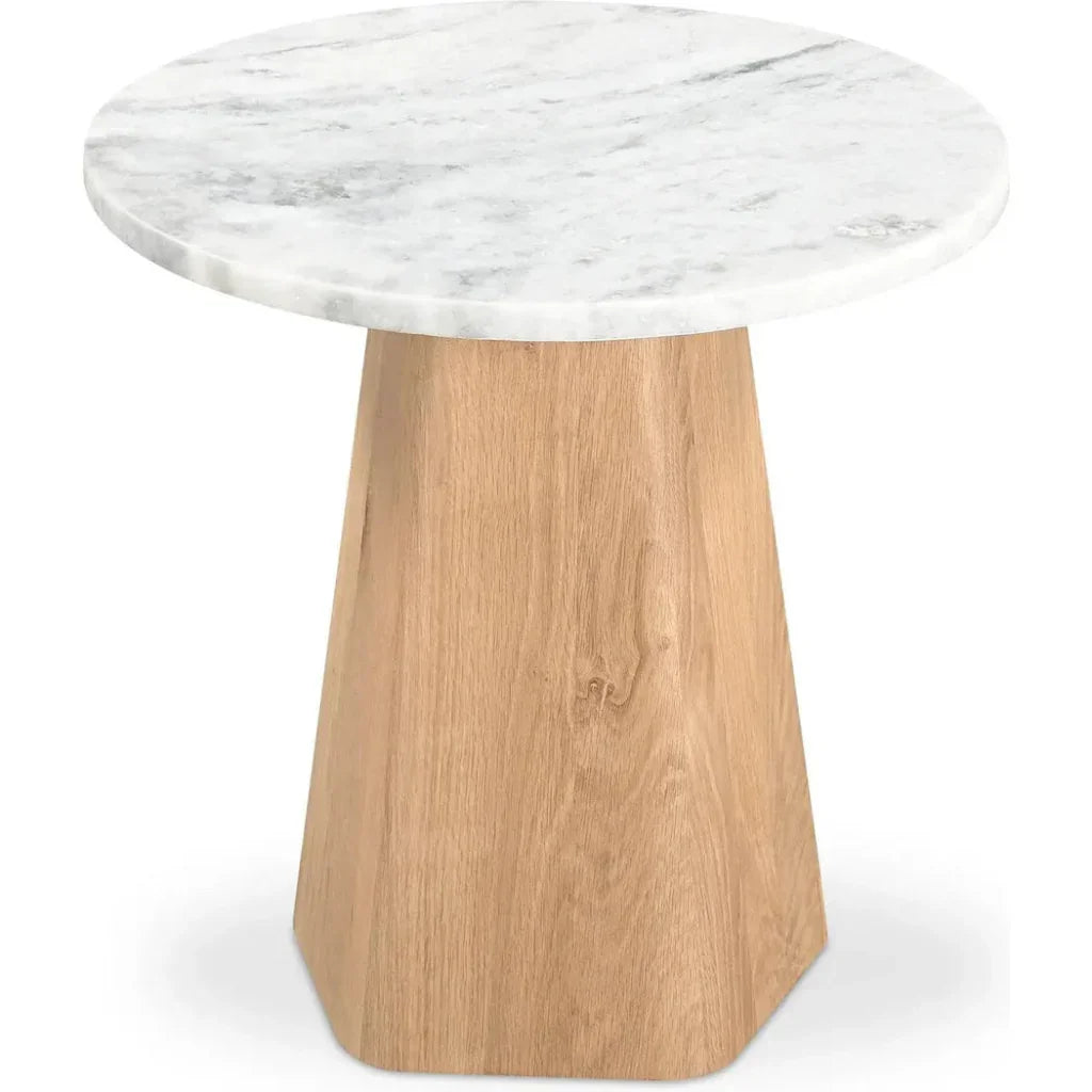 Evelyn Wood Grey Round Accent Table - LOOMLAN - Moe's Home - Side Tables