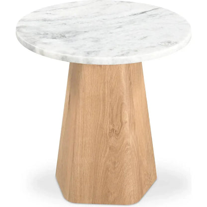 Evelyn Wood Grey Round Accent Table - LOOMLAN - Moe's Home - Side Tables