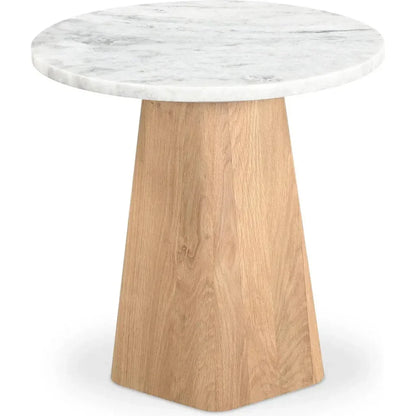 Evelyn Wood Grey Round Accent Table - LOOMLAN - Moe's Home - Side Tables