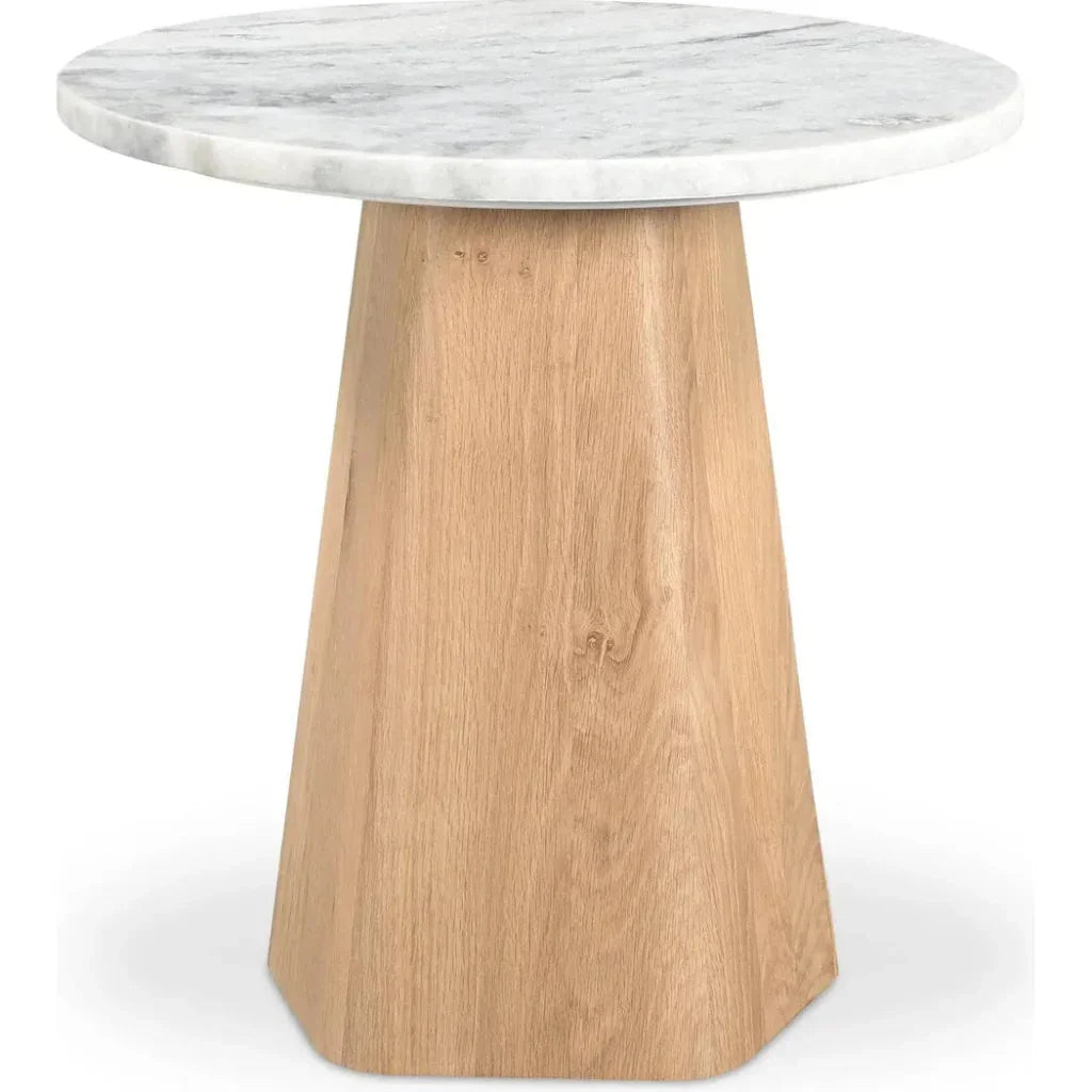 Evelyn Wood Grey Round Accent Table - LOOMLAN - Moe's Home - Side Tables