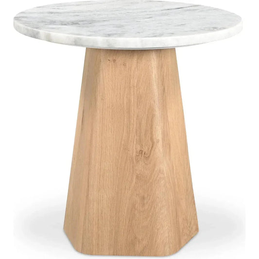 Evelyn Wood Grey Round Accent Table - LOOMLAN - Moe's Home - Side Tables