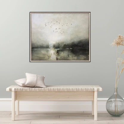 Evening Flight Green Framed Wall Art