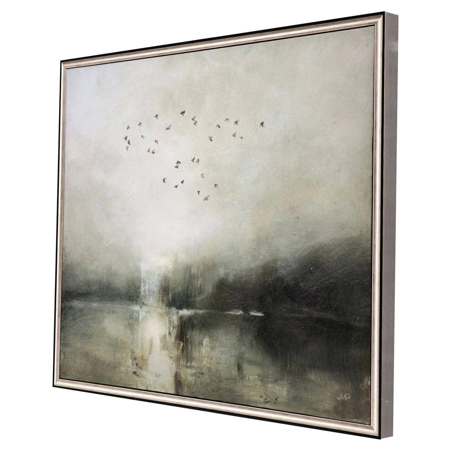 Evening Flight Green Framed Wall Art
