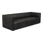 Everett Sofa Channel Black Leather Couch - LOOMLAN - Sarreid - Sofas & Loveseats