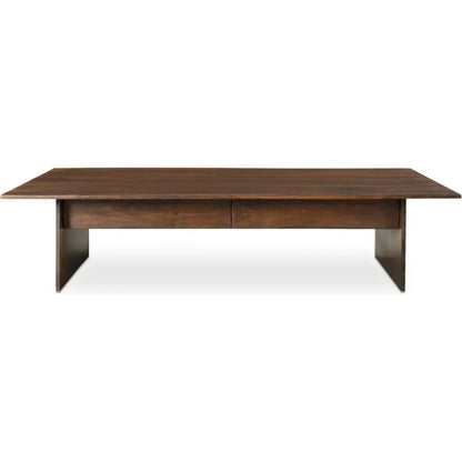 Everett Wood Dark Brown Rectangular Coffee Table - LOOMLAN - Moe's Home - Coffee Tables
