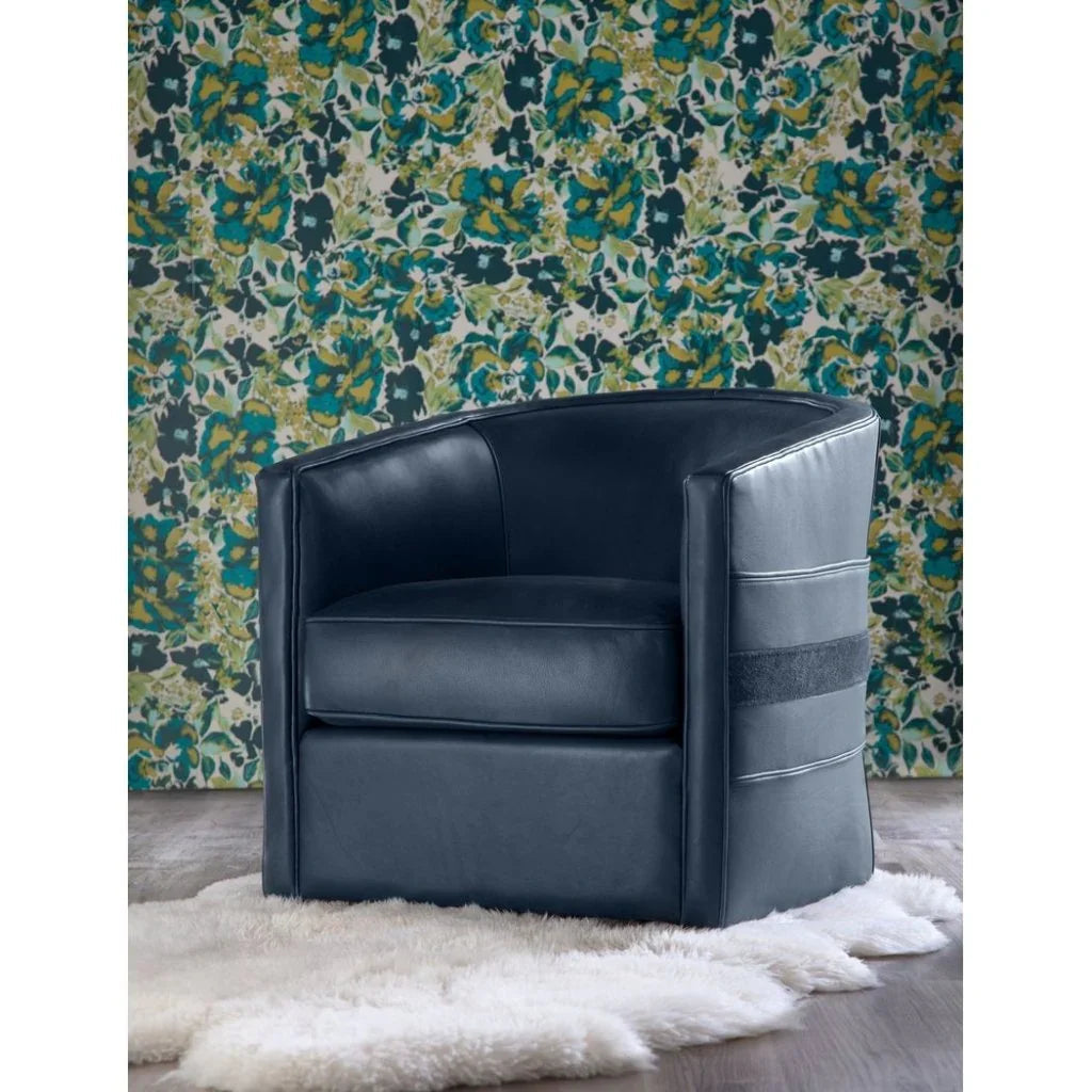 Everlea Leather Comfort Swivel Chair - LOOMLAN - Olivia + Quinn - Club Chairs