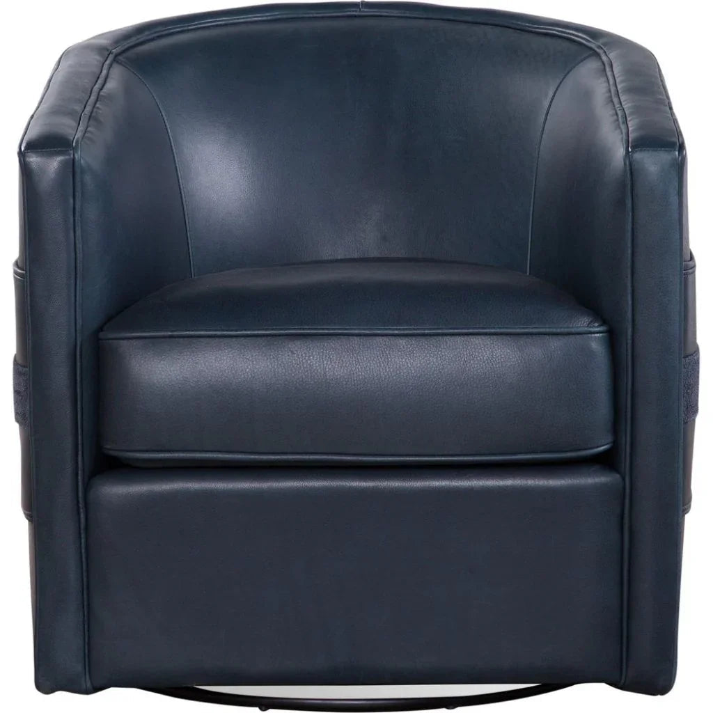 Everlea Leather Comfort Swivel Chair - LOOMLAN - Olivia + Quinn - Club Chairs