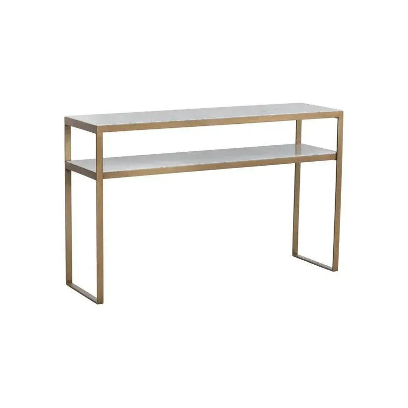 Evert White Marble Top Sofa Table - LOOMLAN - SUNPAN - Console Tables