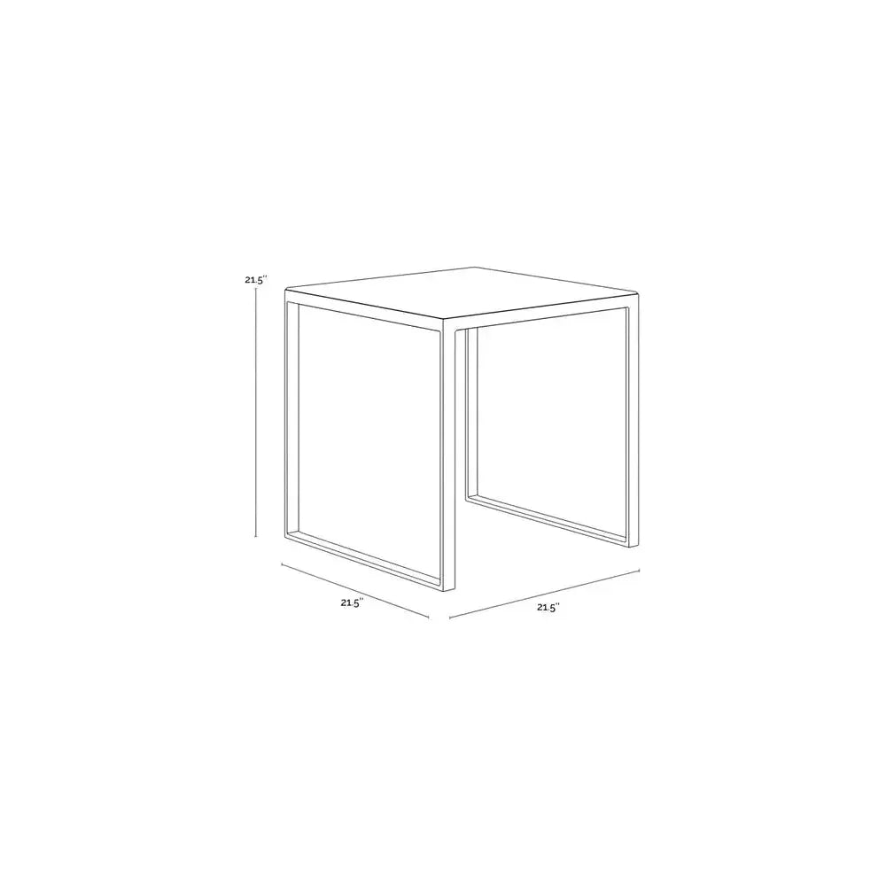 Evert White Marble Topped Square End Table - LOOMLAN - SUNPAN - Side Tables