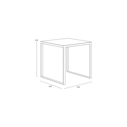 Evert White Marble Topped Square End Table - LOOMLAN - SUNPAN - Side Tables