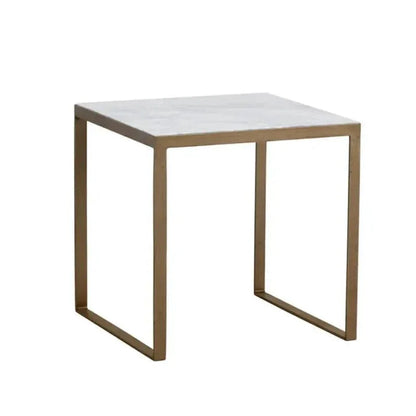 Evert White Marble Topped Square End Table - LOOMLAN - SUNPAN - Side Tables