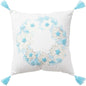 Evie White Aqua Throw Pillow Down Insert - LOOMLAN - LOOMLAN - Throw Pillows