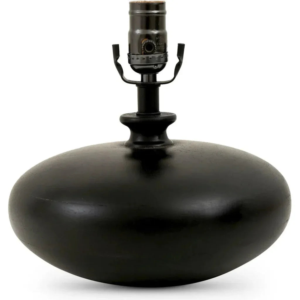 Evie Wood & Textured Cotton Black Table Lamp - LOOMLAN - Moe's Home - Table Lamps