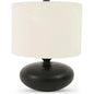 Evie Wood & Textured Cotton Black Table Lamp - LOOMLAN - Moe's Home - Table Lamps