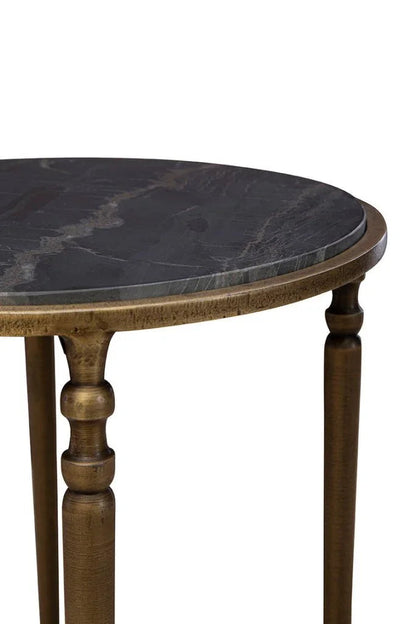 Evry Marble Top Round Side Table - LOOMLAN - Furniture Classics - Side Tables